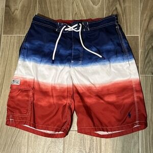 Polo Ralph Lauren Red White & Blue Swim Trunks Board Shorts Mens Size Medium USA